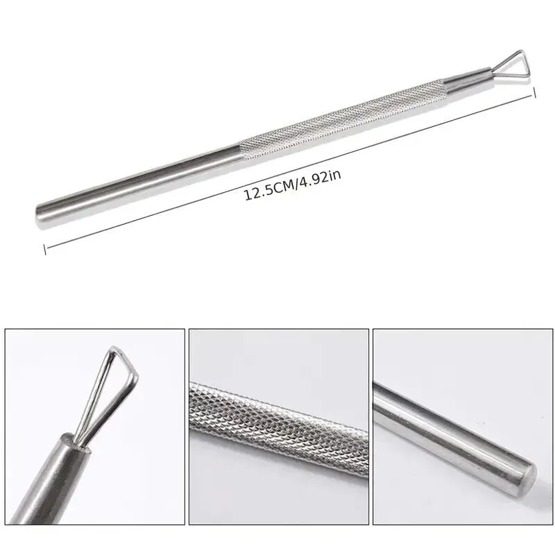 1 Pc Stainless Steel Cuticle Pusher Triangle Cuticle Peeler Scraper Remove Gel Nail Polish Nail Art Remover Tool