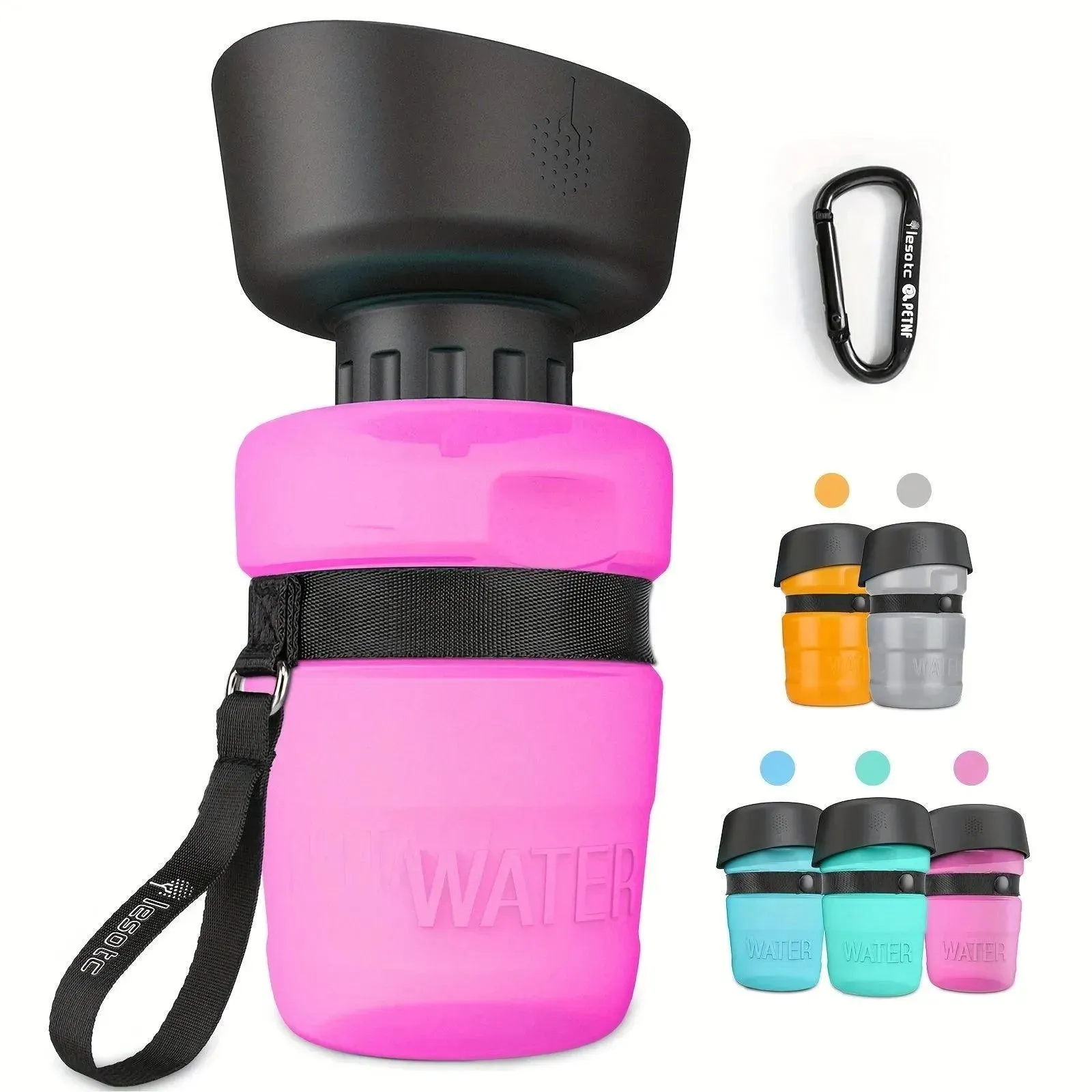 18oz Collapsible Dog Water Bottle - Leakproof, BPA-Free, Macaron Colors