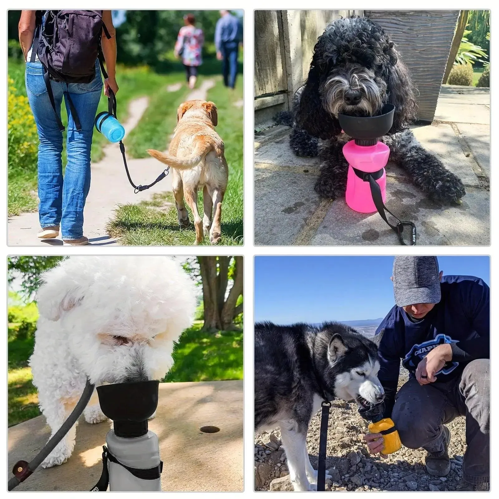 18oz Collapsible Dog Water Bottle - Leakproof, BPA-Free, Macaron Colors