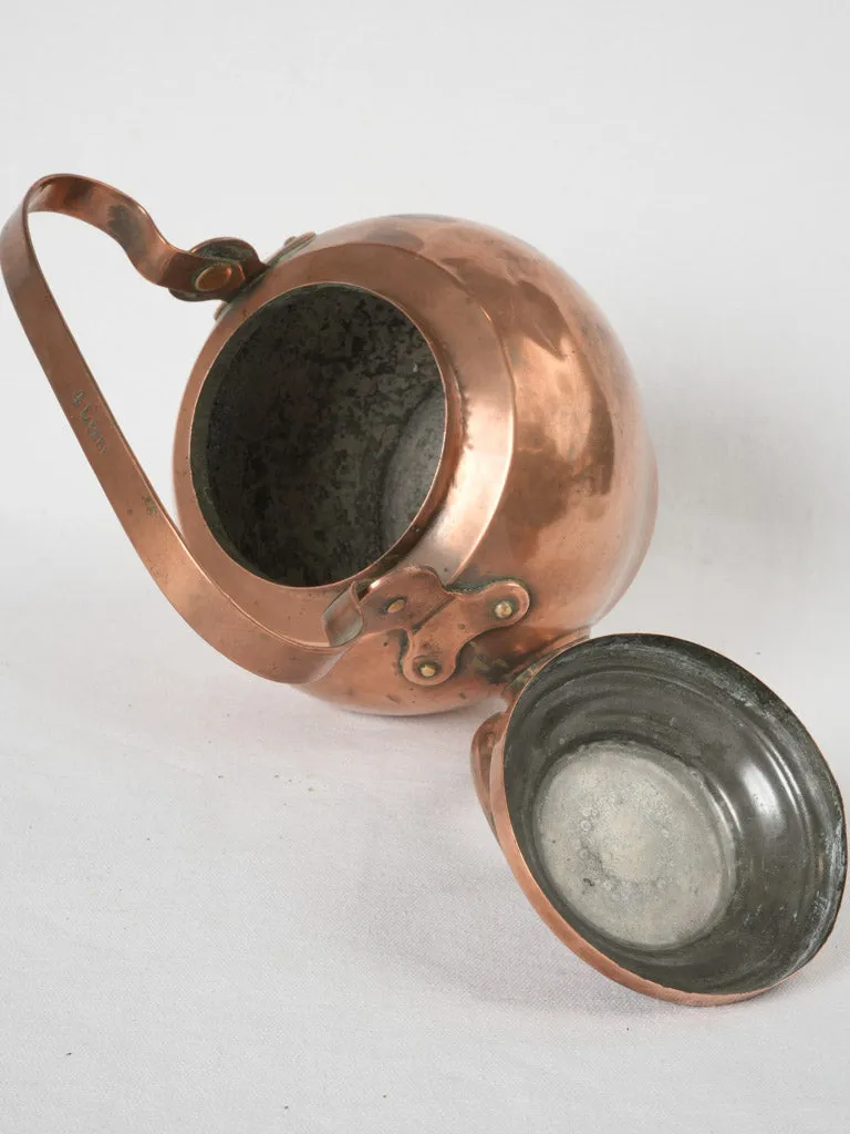 19th-century French copper kettle - 4 liter