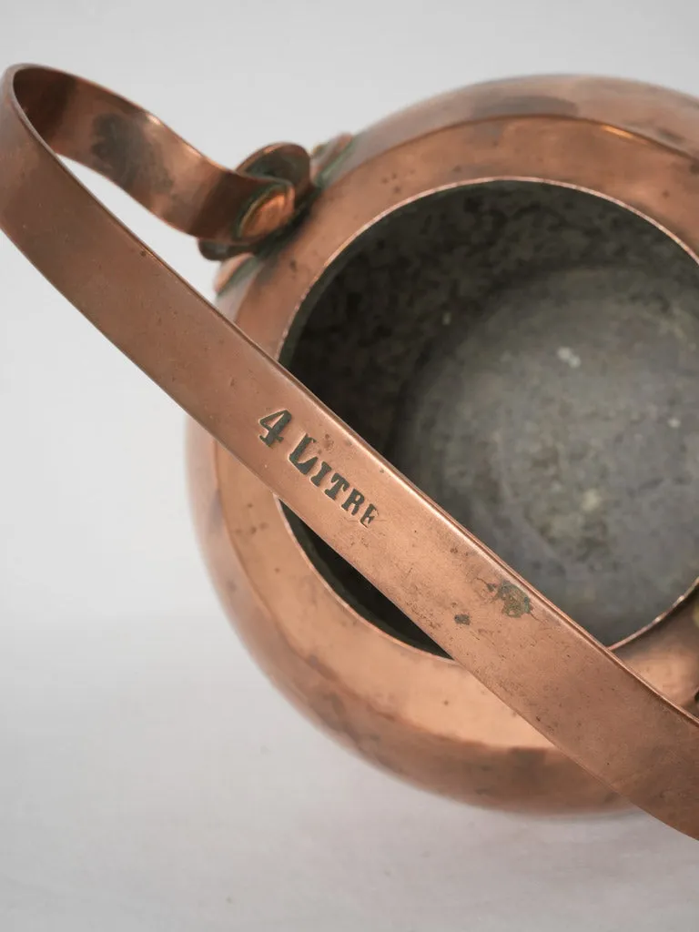 19th-century French copper kettle - 4 liter