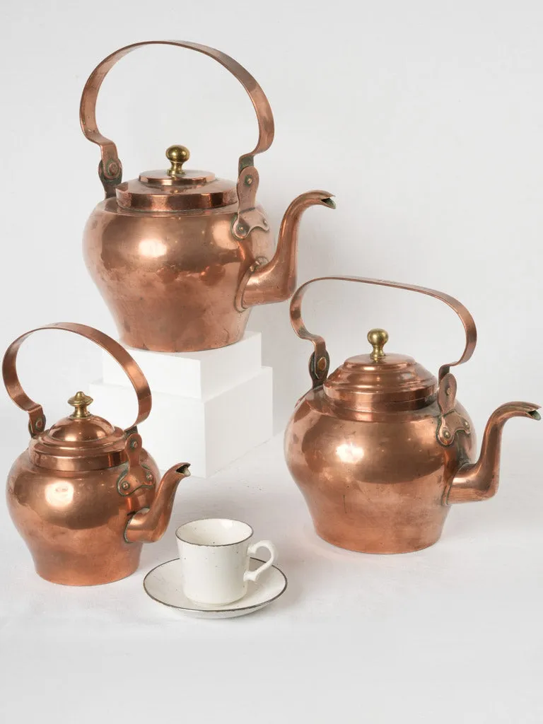 19th-century French copper kettle - 4 liter