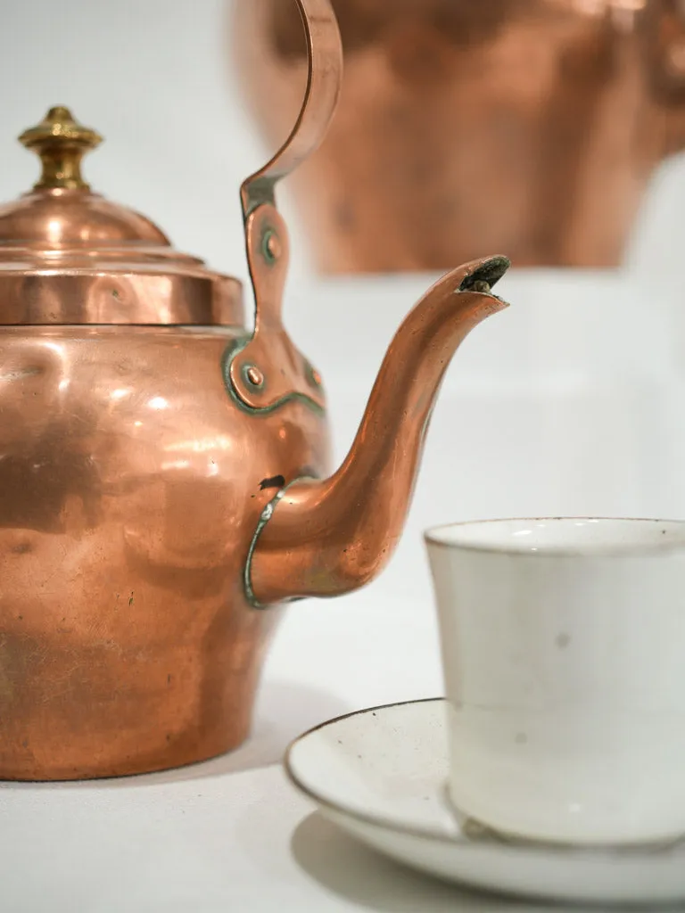 19th-century French copper kettle - 4 liter