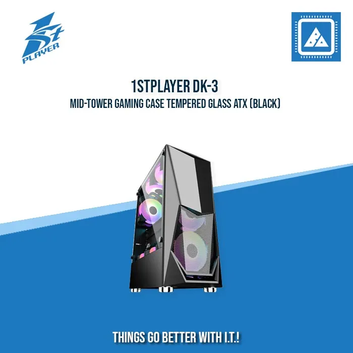 1STPLAYER DK-3 MID-TOWER GAMING CASE TEMPERED GLASS ATX (BLACK)