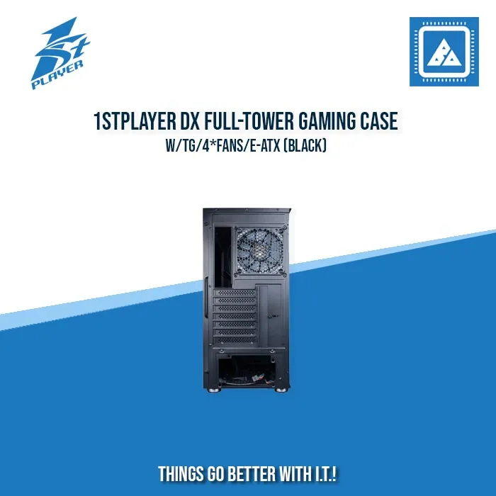 1STPLAYER DX FULL-TOWER GAMING CASE W/TG/4*FANS/E-ATX (BLACK)