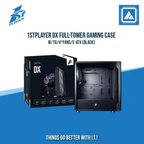 1STPLAYER DX FULL-TOWER GAMING CASE W/TG/4*FANS/E-ATX (BLACK)