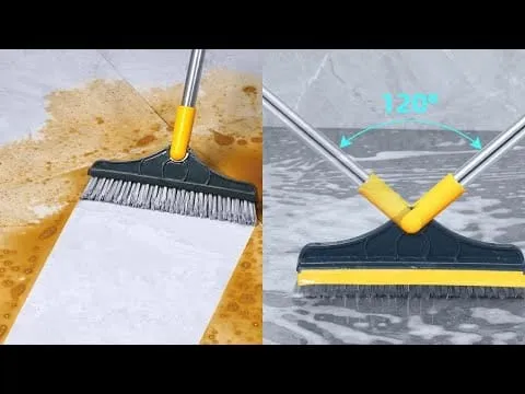 2-in-1 Floor Bathroom Brush Scrub & Wiper