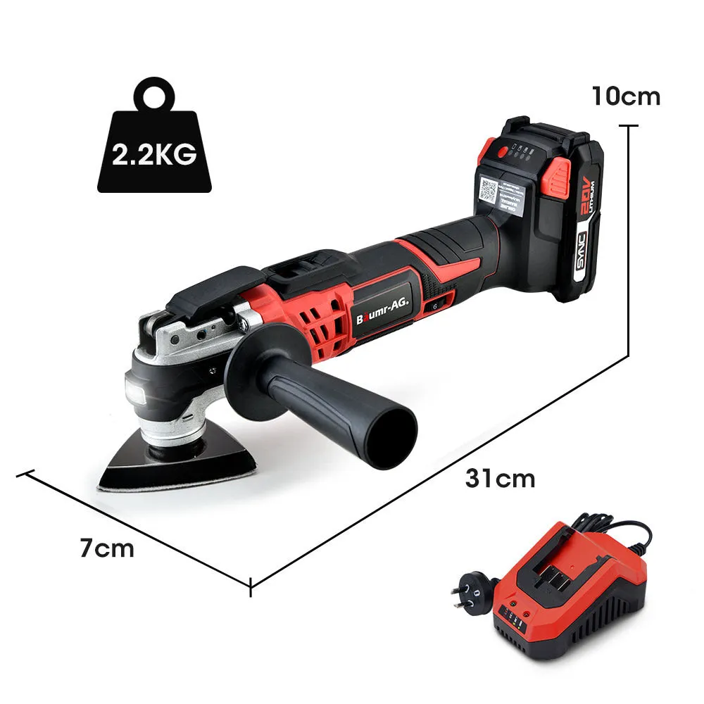 20V Cordless Oscillating Multi-Tool, 6-Speed LEDs - Baumr-AG