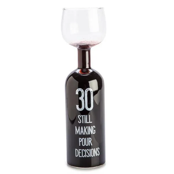 30th The Wine Bottle Glass