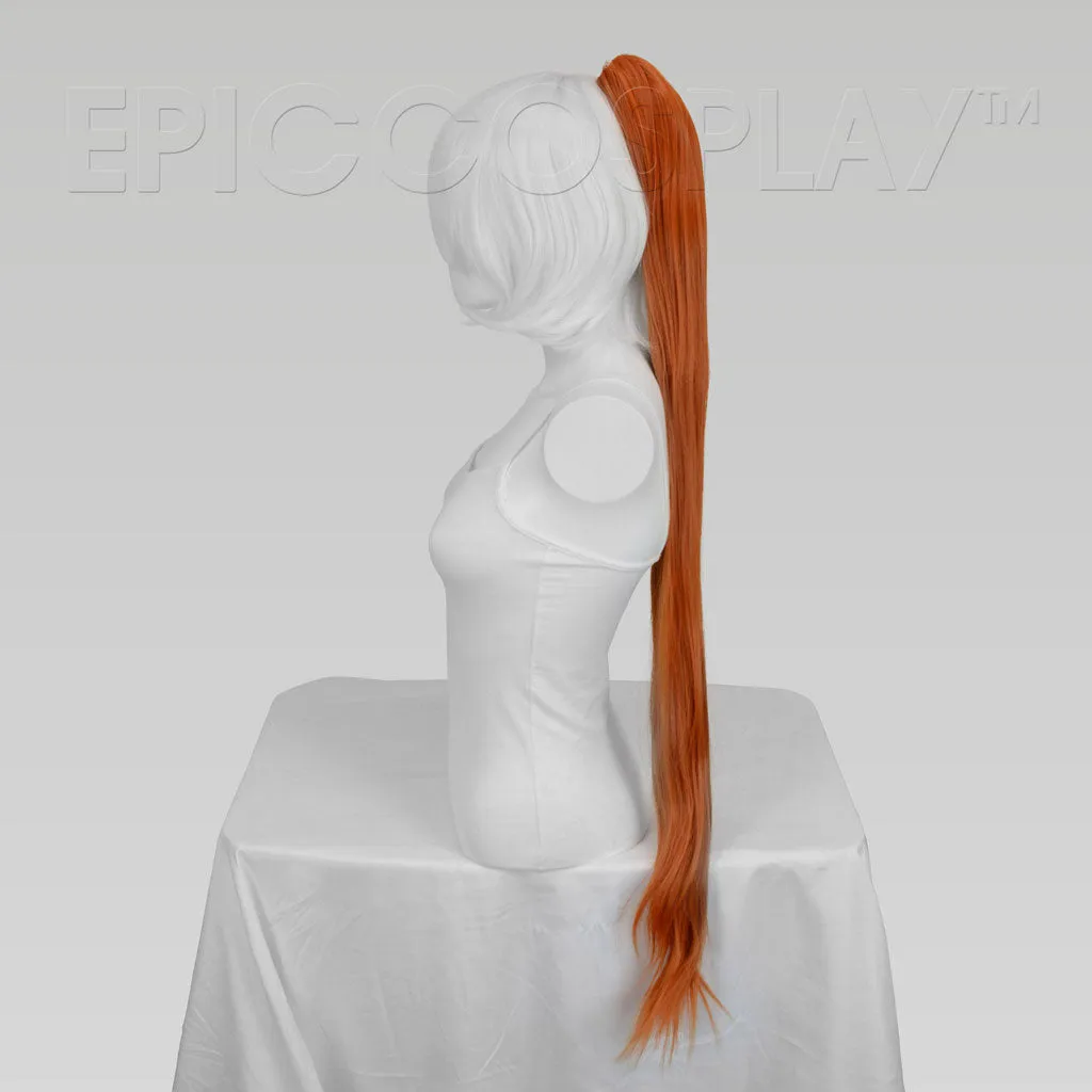 35" Autumn Orange Straight Ponytail Clipon