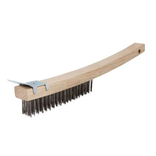 4 Row Carbon Wire Brush With Scraper