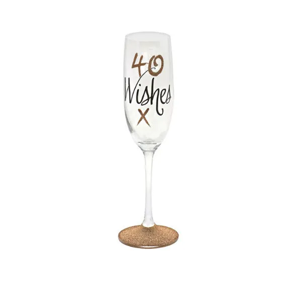 40th Birthday Rose Gold Flute Glass