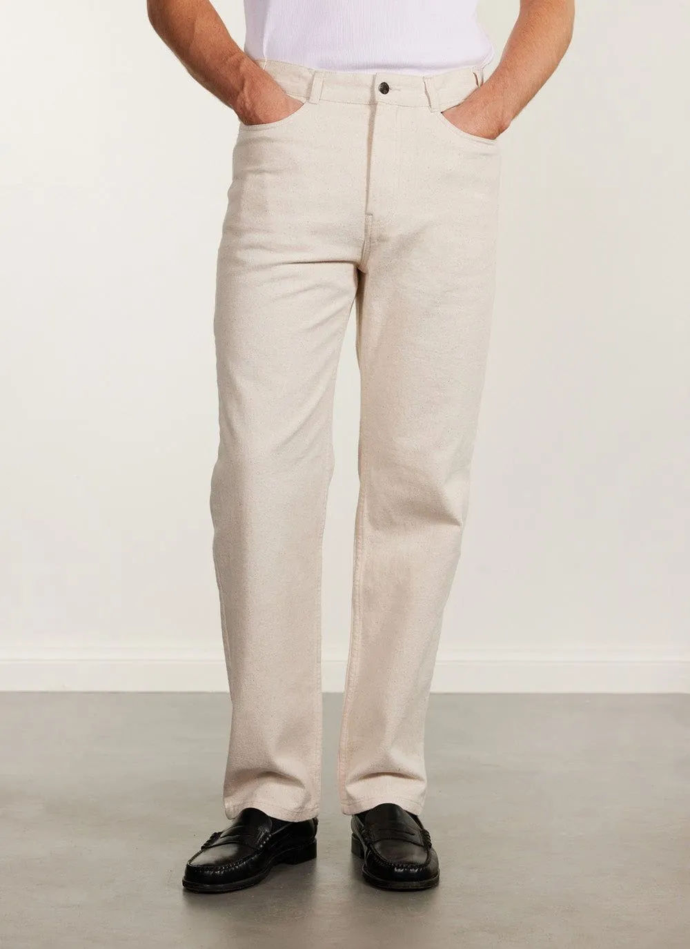 5 Pocket Twill Trousers | Ecru