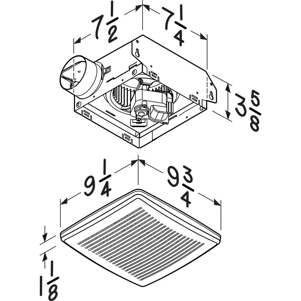 50 CFM Ventilation Fan, 2.5 Sones