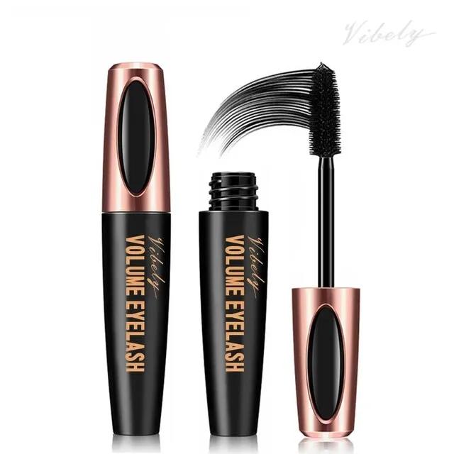 5d Silk Fiber Mascara, Eye Makeup Mask, Waterproof, Long Curled Lashes, Shiny Black