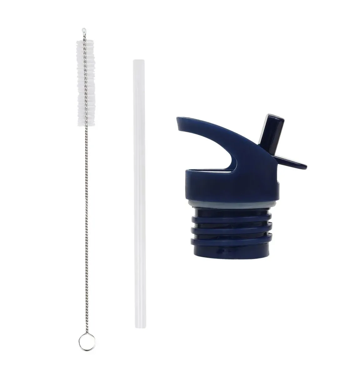 A Little Lovely Company Drinking Spout with Straw   Brush Set | Strawberry