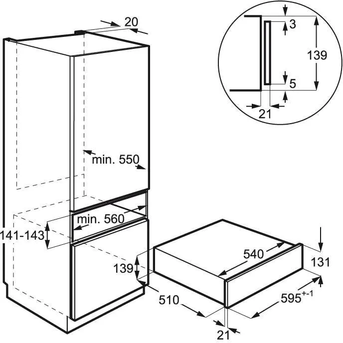 AEG KDE911423M Built In Vacuum Drawer - Stainless Steel