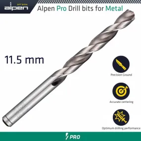 ALPEN ALPEN PRO HSS DRILL DIN 338 RN 135  WITH SPLIT POINT 11.5MM BULK ALP9540115