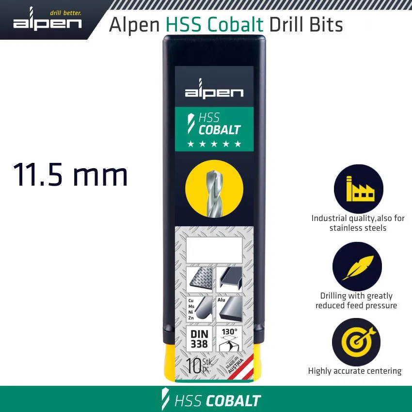 ALPEN HSS COBALT BULK DIN 338 RN,  11.5 ALP6130115