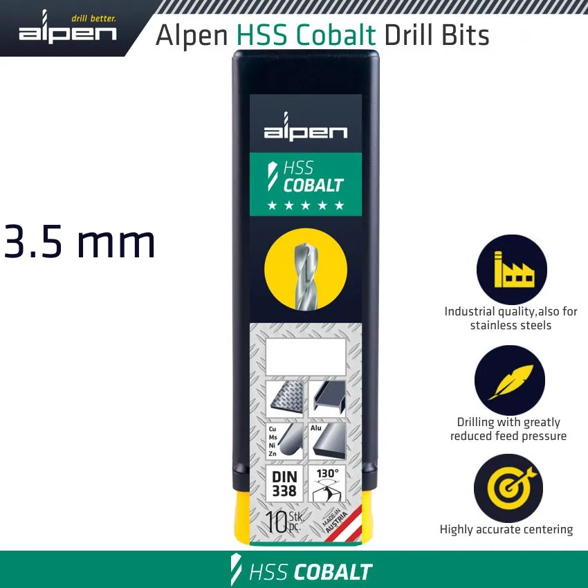 ALPEN HSS COBALT BULK DIN 338 RN,  3.5 ALP6130035