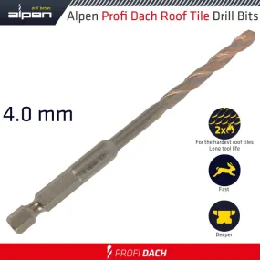 ALPEN ROOF TILE DRILL BIT 4.0MM BULK ALP25304