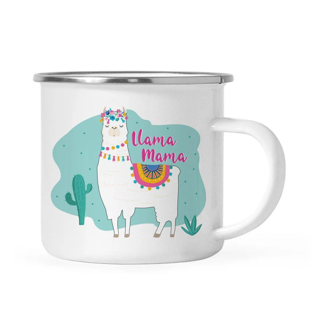 Andaz Press 11oz Llama and Cactus Baby Shower Party Campfire Metal Coffee Mug