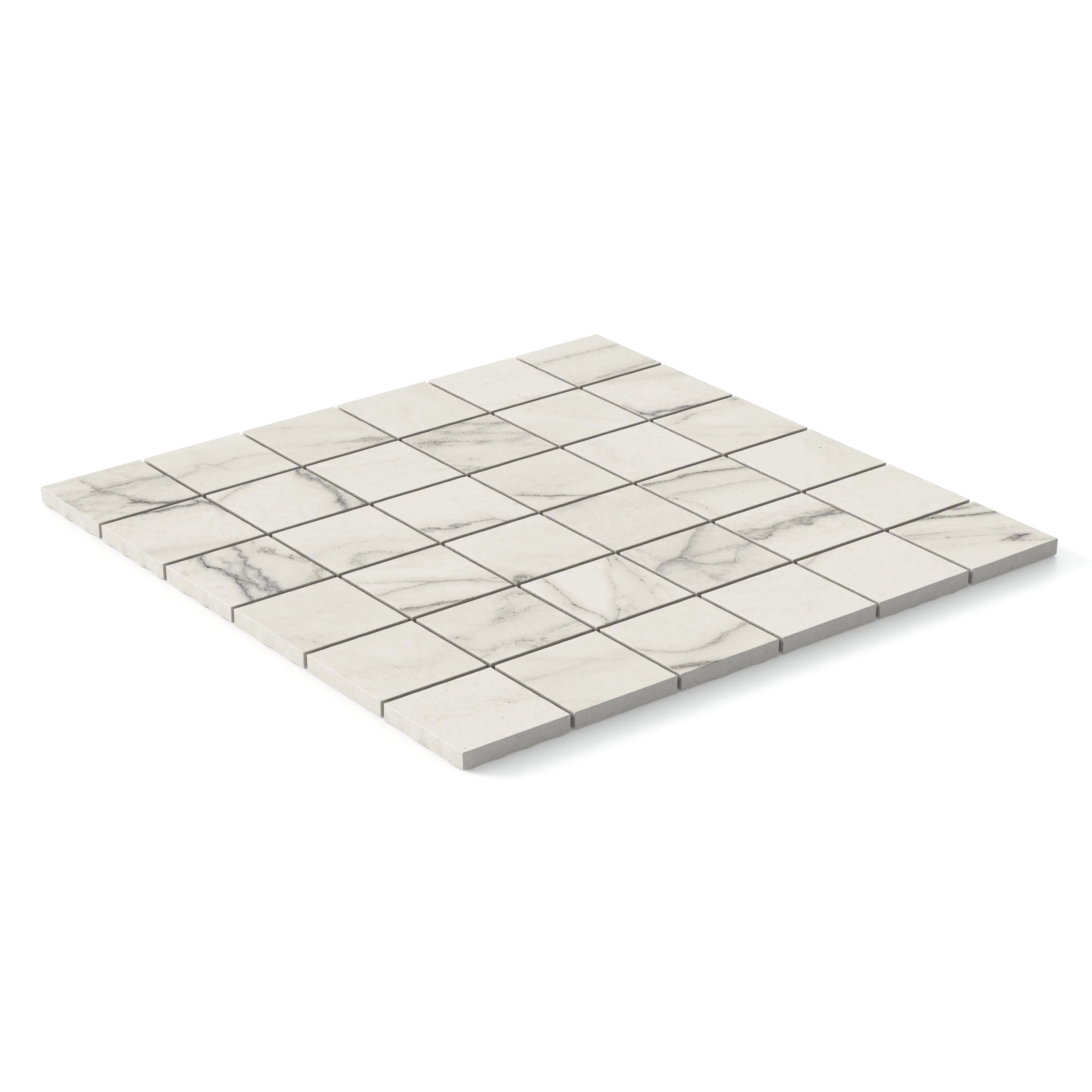 Aniston 2x2 Matte Porcelain Mosaic Tile in Calacatta Quarzite