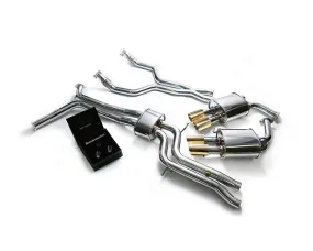 ARMYTRIX Stainless Steel Valvetronic Catback Exhaust System Quad Gold Tips Audi A6 | A7 C7 3.0 TFSI V6 2011-2021