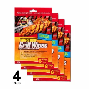 As Low as 58¢ Each: Grate Chef Non-Stick Grill Wipes - High Heat Resistant, Cleans and Oils Your Grill Grate; 24 or 48 Wipes