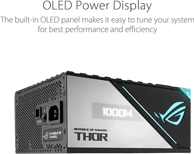 ASUS ROG Thor 1000W Platinum II, Fully Modular OLED Display