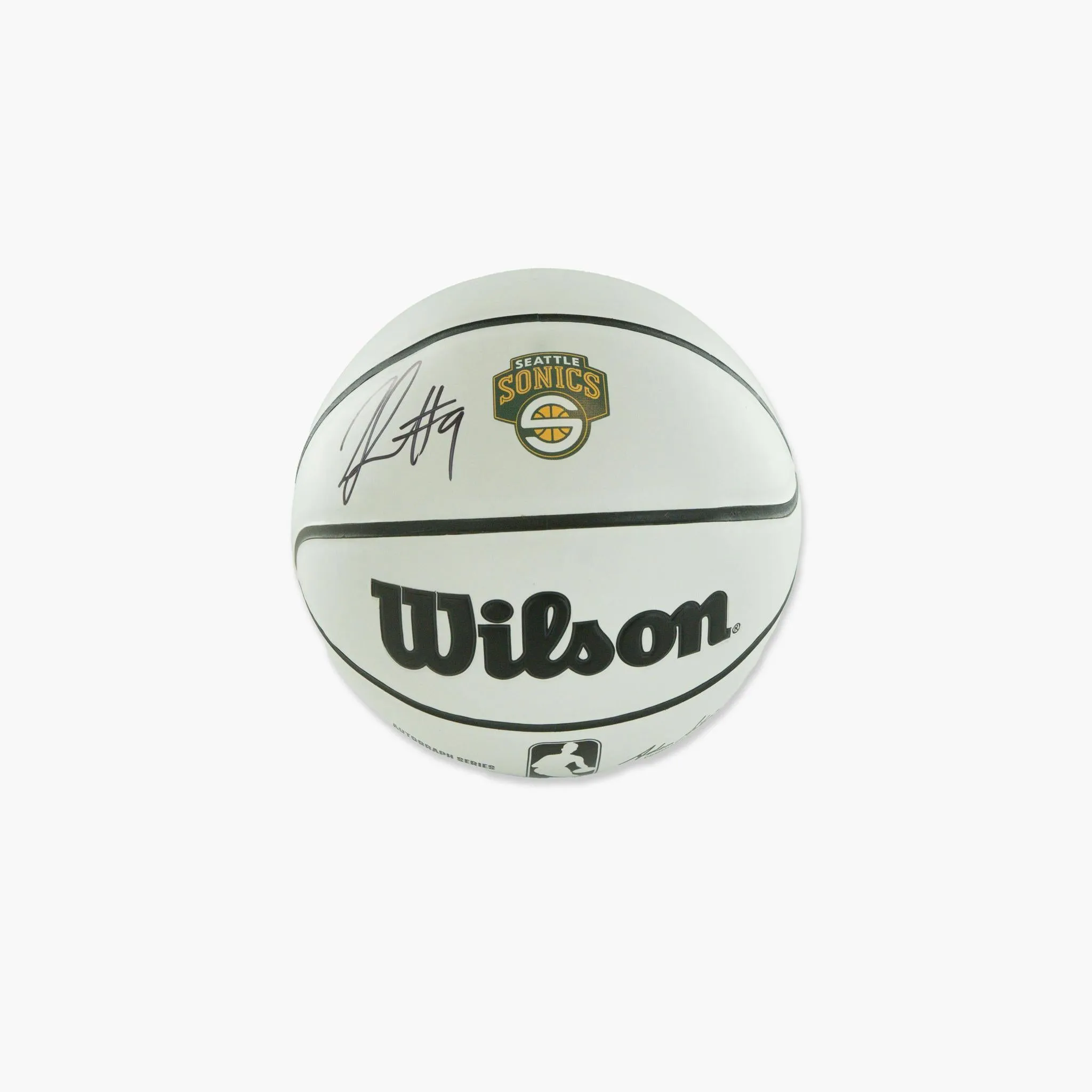 AUTOGRAPHED BY Rashard Lewis - Seattle SuperSonics "S" Logo Autograph Mini Basketball