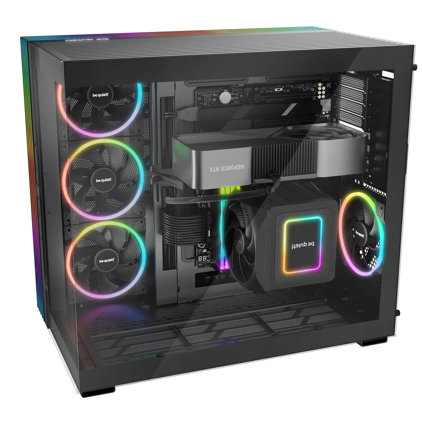 be-quiet! Light Base 900 FX, Black, Full Tower E-ATX Case, Massive ARGB LED Strip, Full Windowed Design, 4 Light Wings 140mm PWM fans included