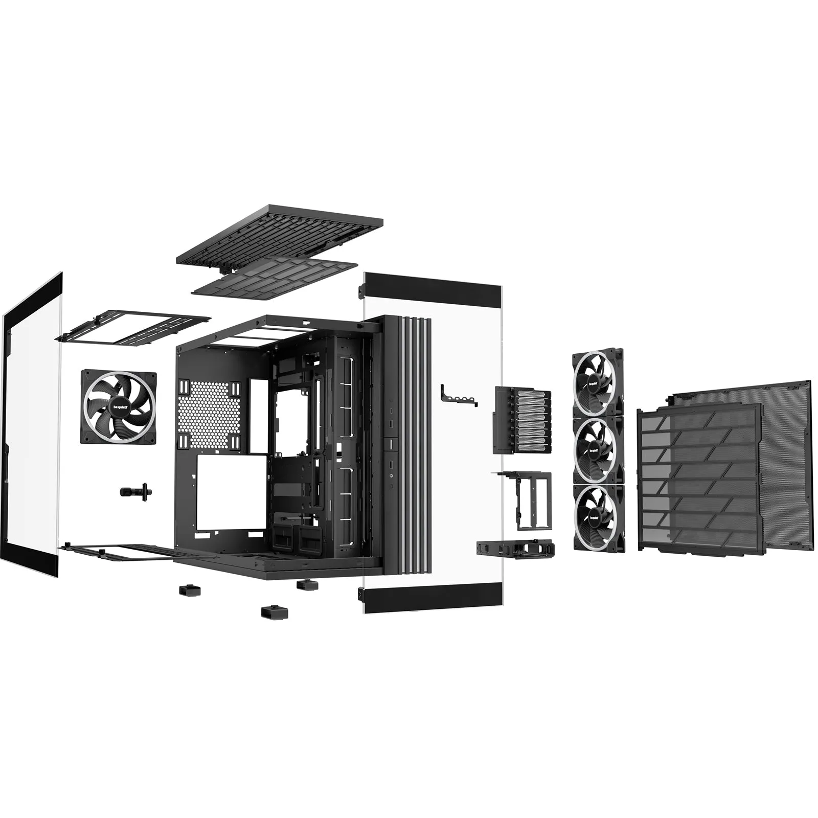 be-quiet! Light Base 900 FX, Black, Full Tower E-ATX Case, Massive ARGB LED Strip, Full Windowed Design, 4 Light Wings 140mm PWM fans included