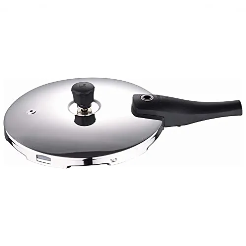 Bergner Argent Elements Triply 5.5 L Pressure Cooker with 3 Safety System and Pressure Indicator, Steam Safety lock Handle>Gasket Pressure Release>Safety Valve, Ideal for Medium Family, Cook Rice/Vegetables/Stews/Curry/Meat, 5 Year Warranty