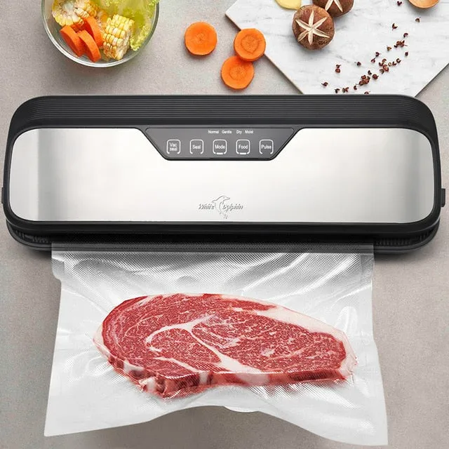 Best Electric Vacuum Sealer Machine 220V 110V With 10pcs Food Saver Bags Household Automatic Food Vacuum Packaging Machine