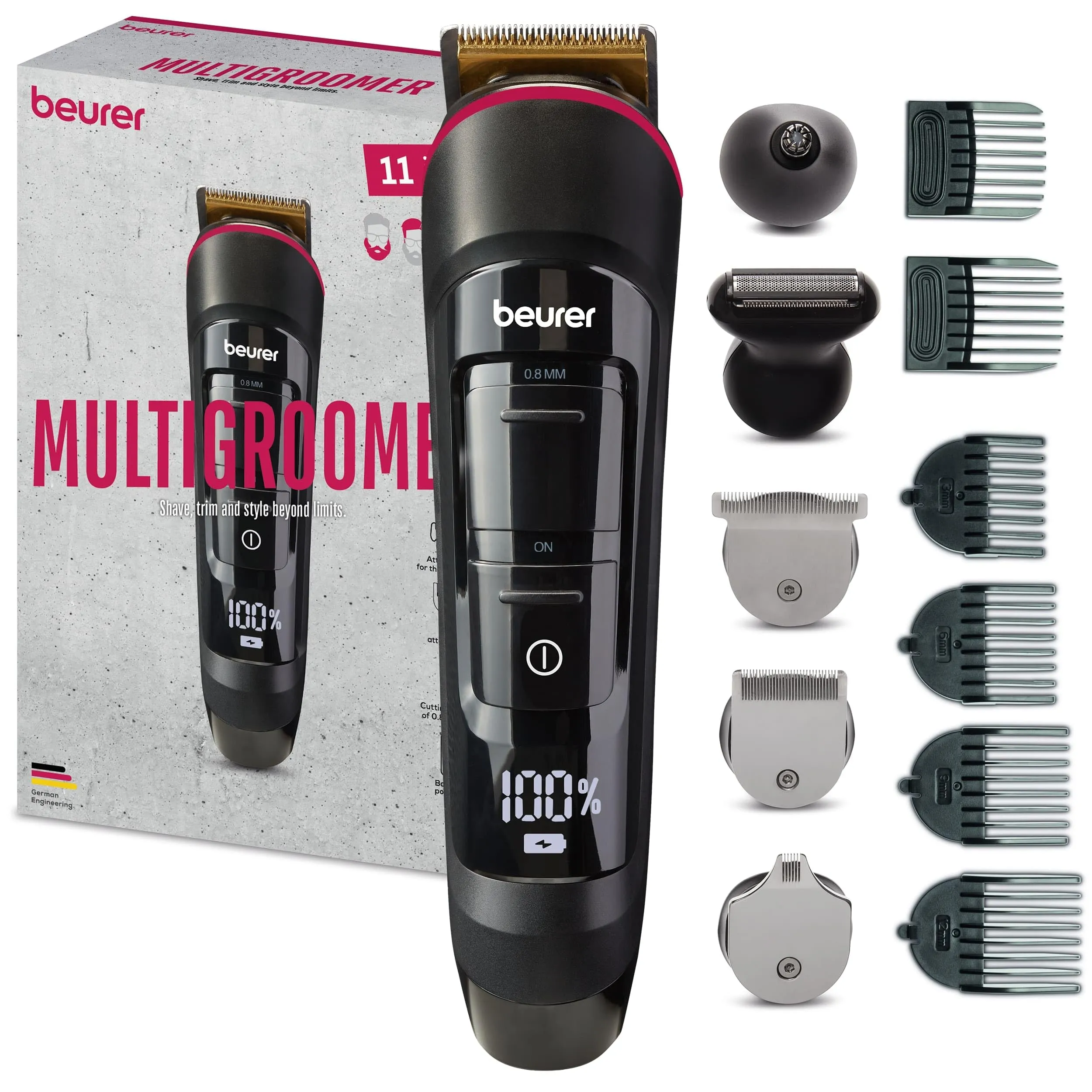 Beurer Body Groomer Black Incl. 11 Attachments For Trimming And Shaving All Body Hair Waterp