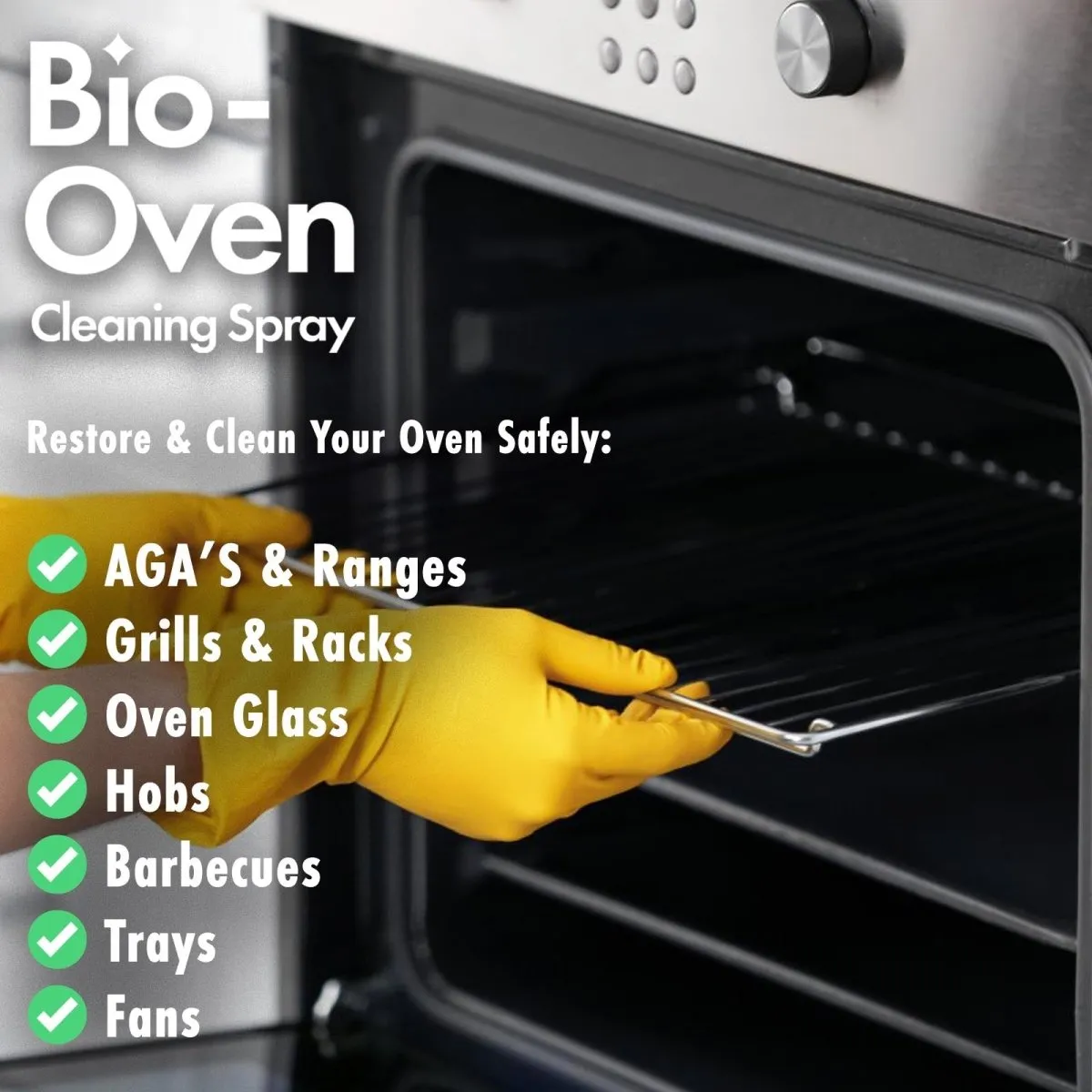 Bio Oven Cleaner Spray, Safe Non Caustic Cleaning For All Ovens, Grills, Racks & BBQ (750ml)…