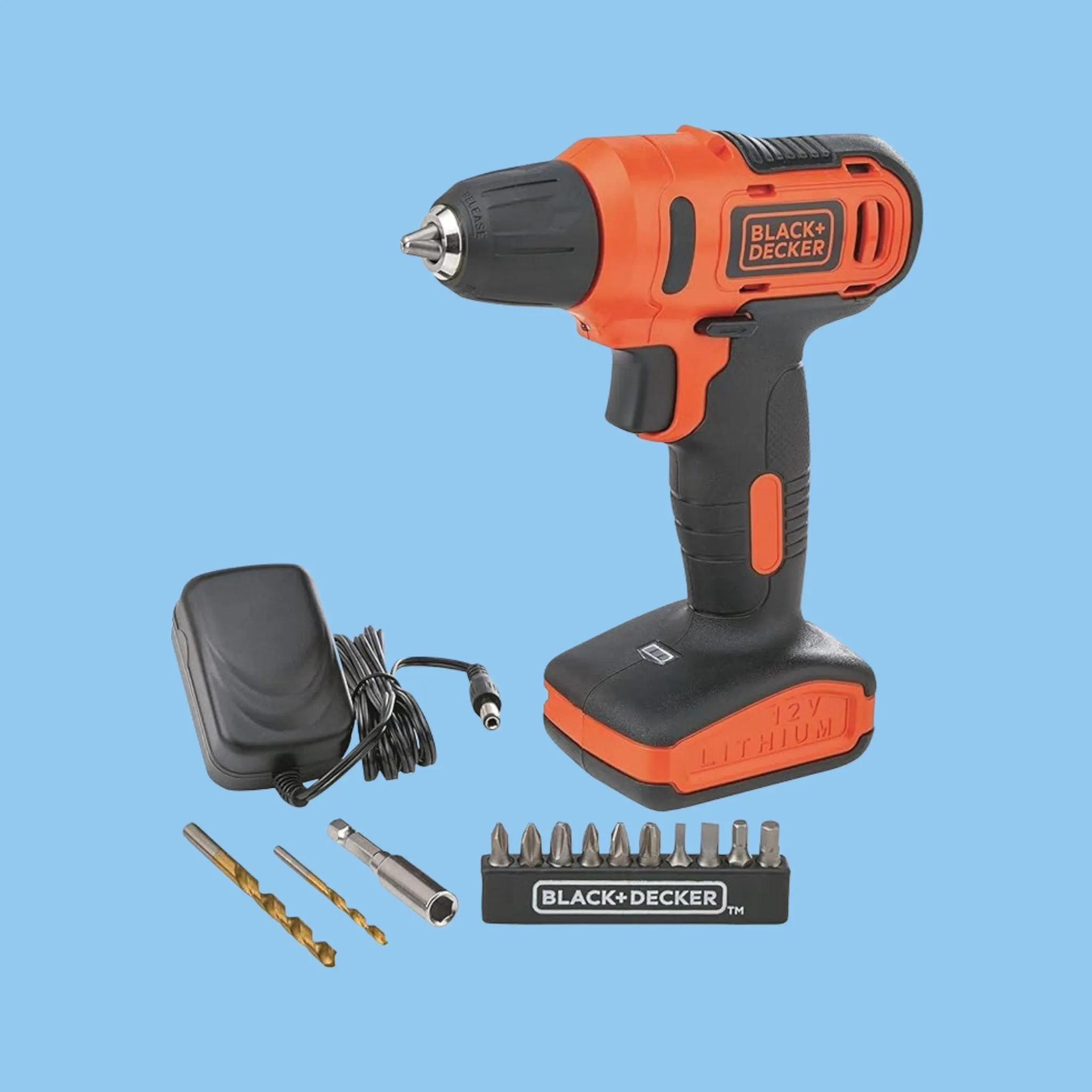 Black & Decker 12V Cordless Drill Driver Kit with 13 Bits