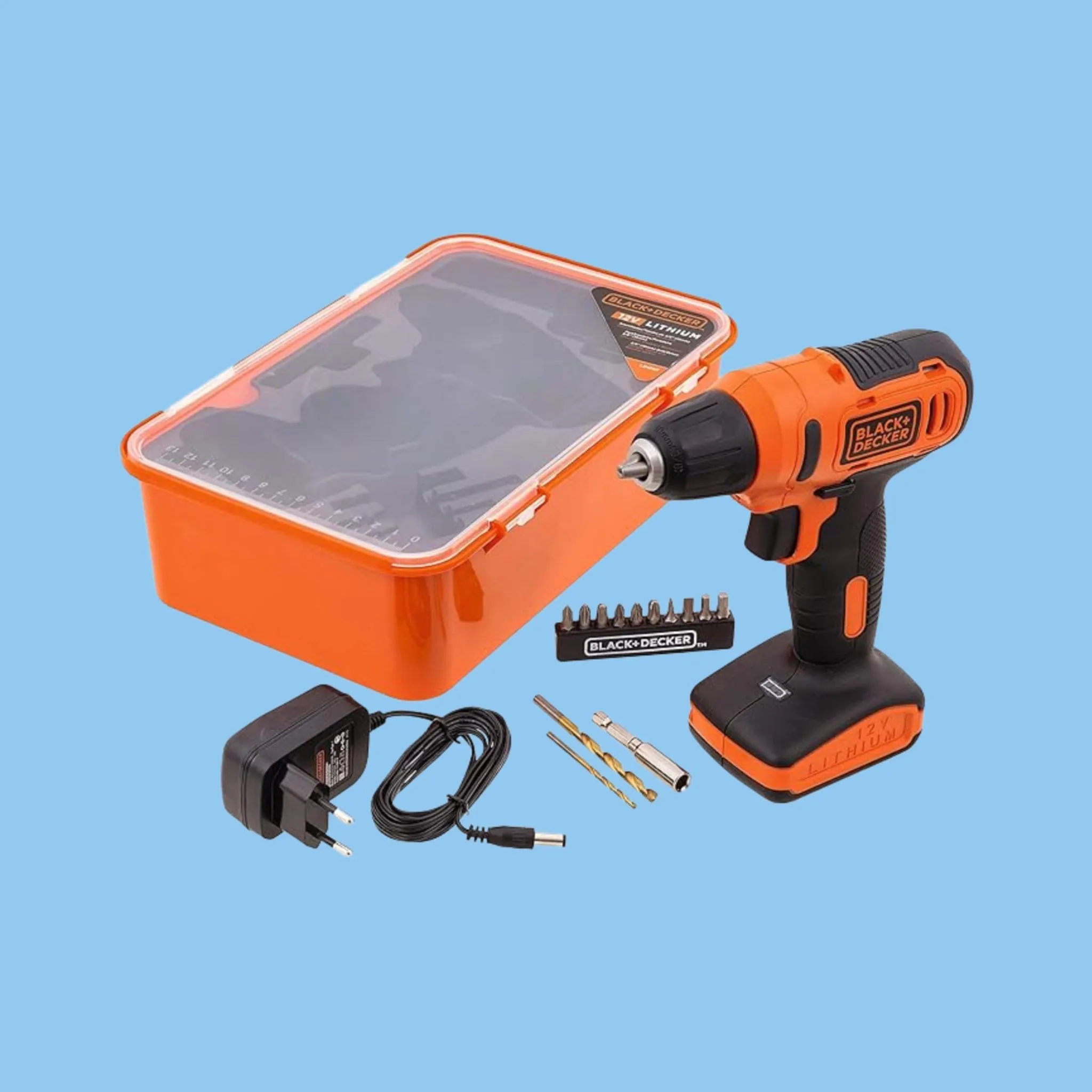 Black & Decker 12V Cordless Drill Driver Kit with 13 Bits