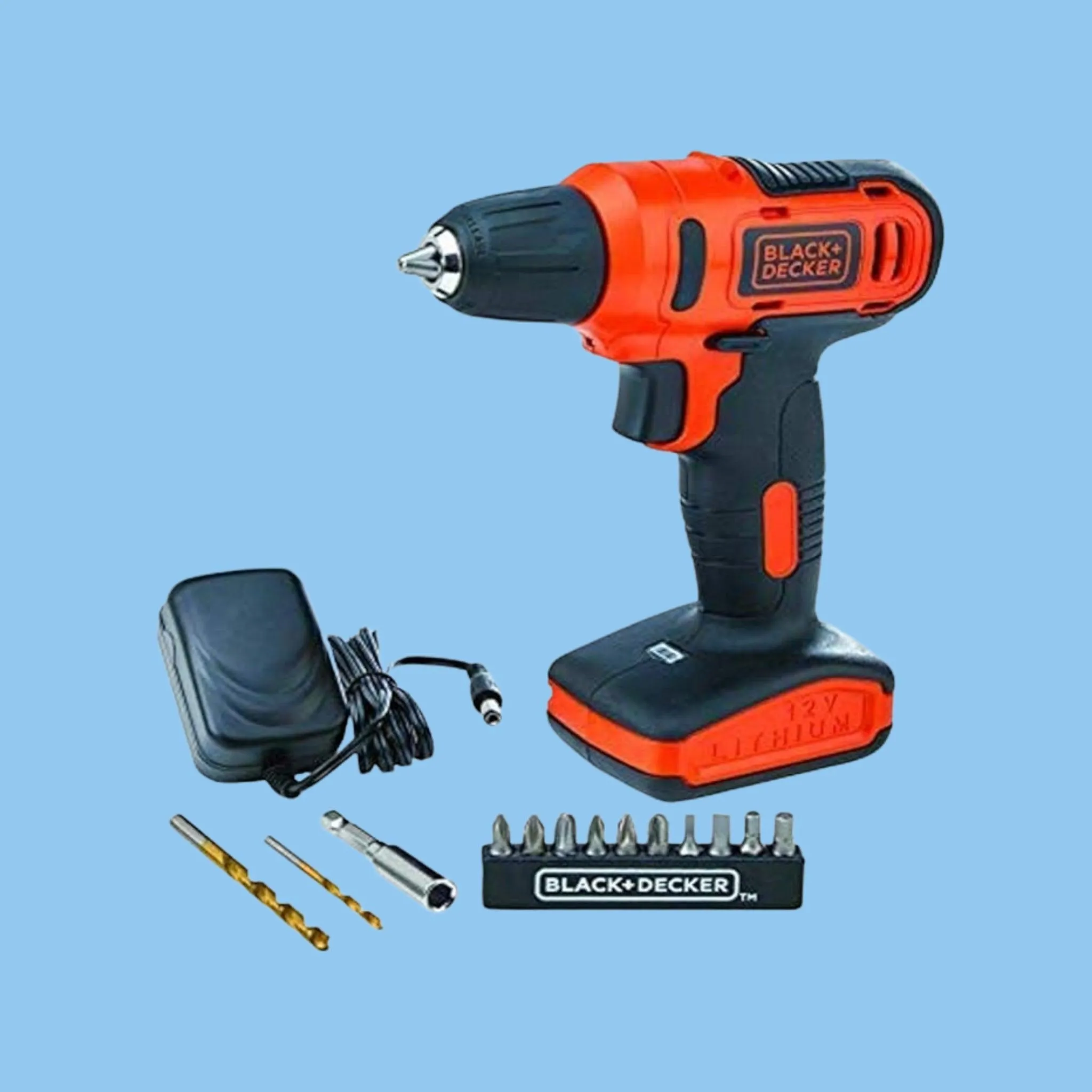 Black & Decker 12V Cordless Drill Driver Kit with 13 Bits