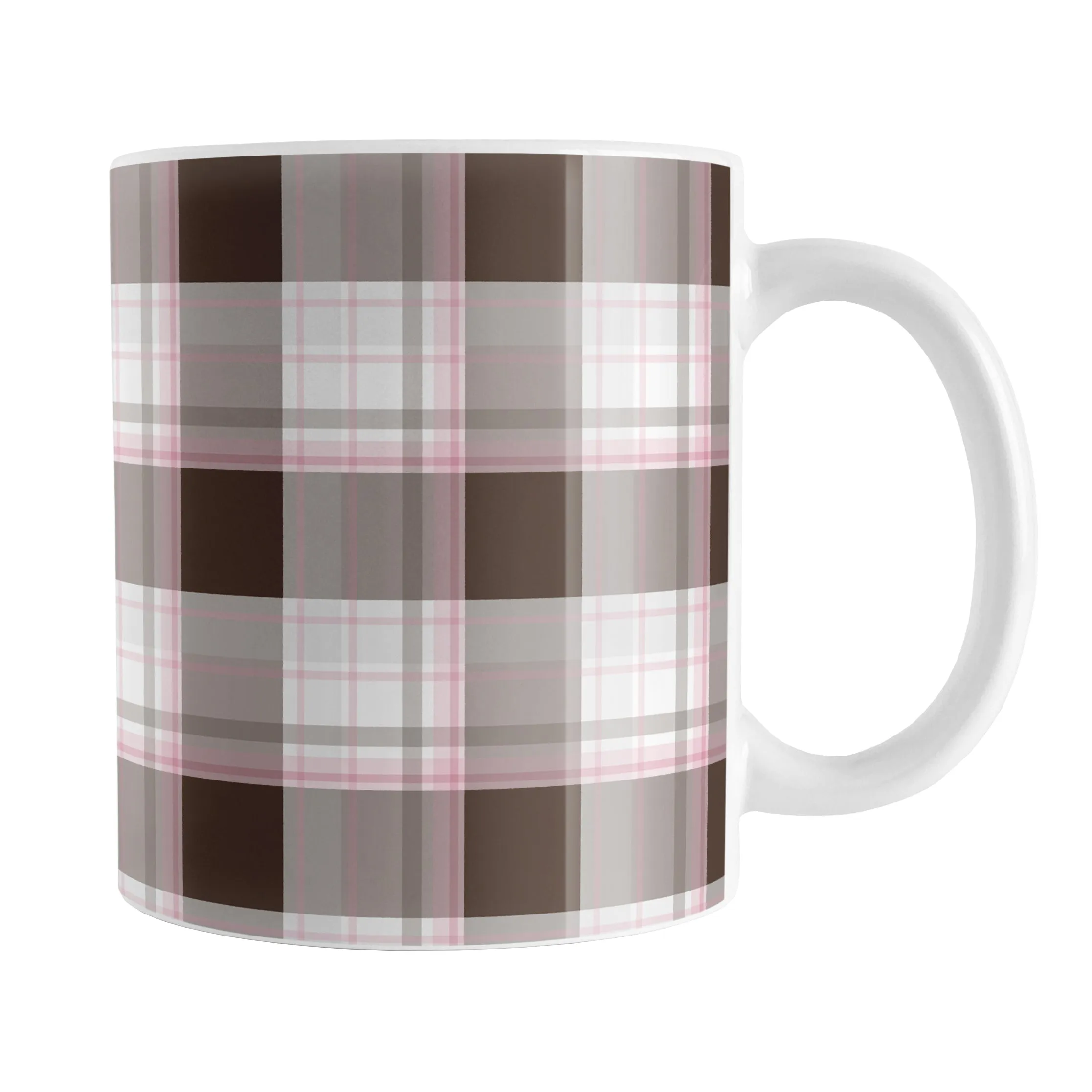 Brown Pink Plaid Mug