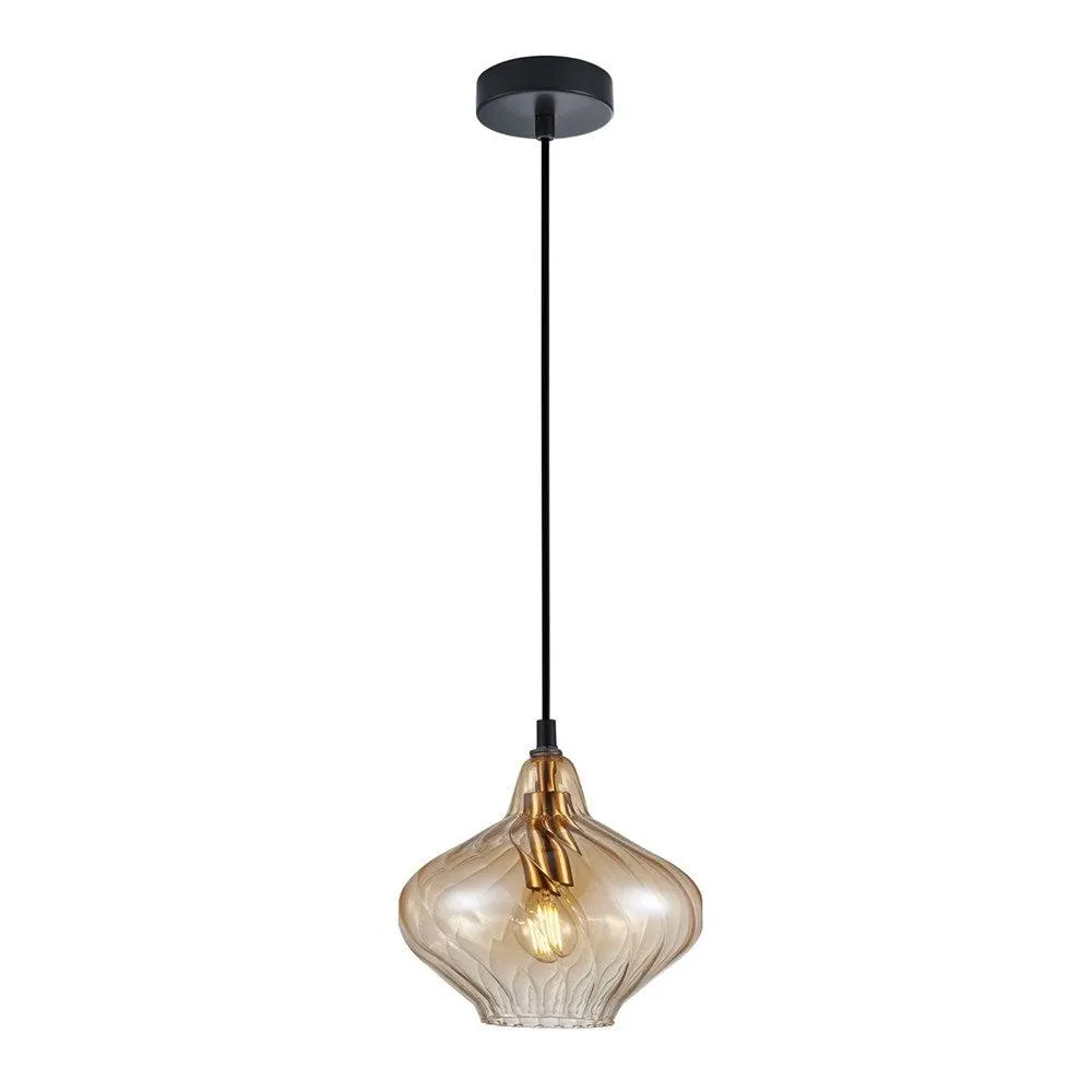 Campana Pendant Light in Amber, Smokey Black, Purple or Green