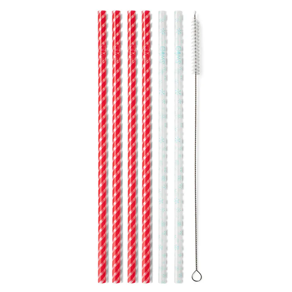 Candy Cane   Snowflake / Reusable Straw Set