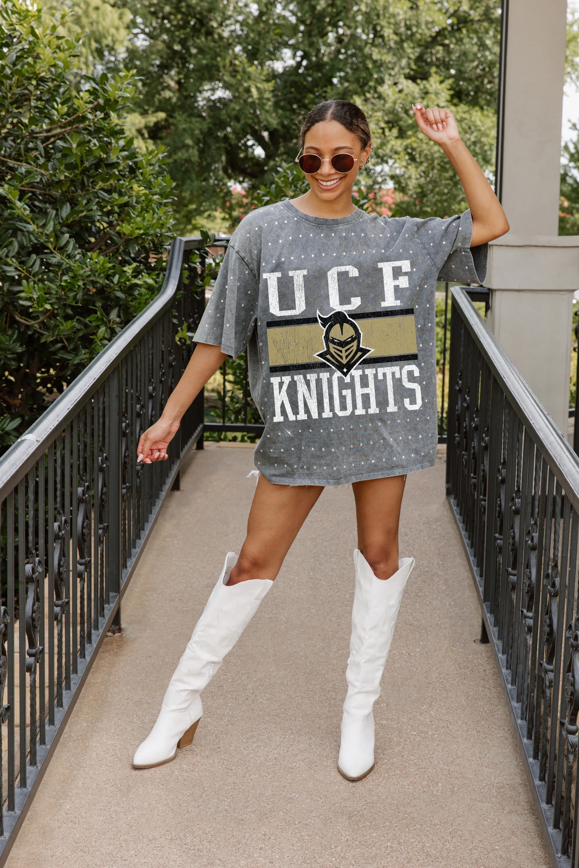 CENTRAL FLORIDA KNIGHTS ON THE BALL MINI RHINESTONE SHORT SLEEVE CLASSIC TEE