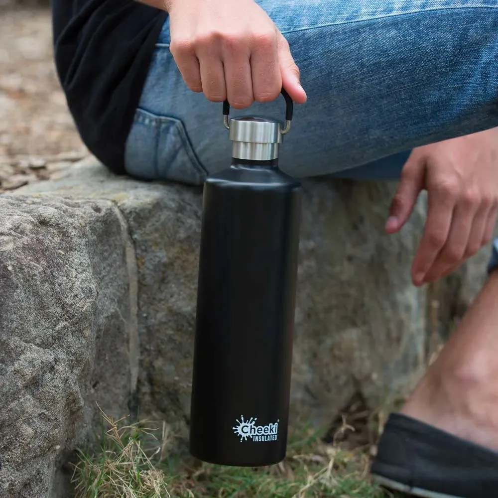 Cheeki 1 Litre Stainless Steel Insulated Bottle - Matte Black