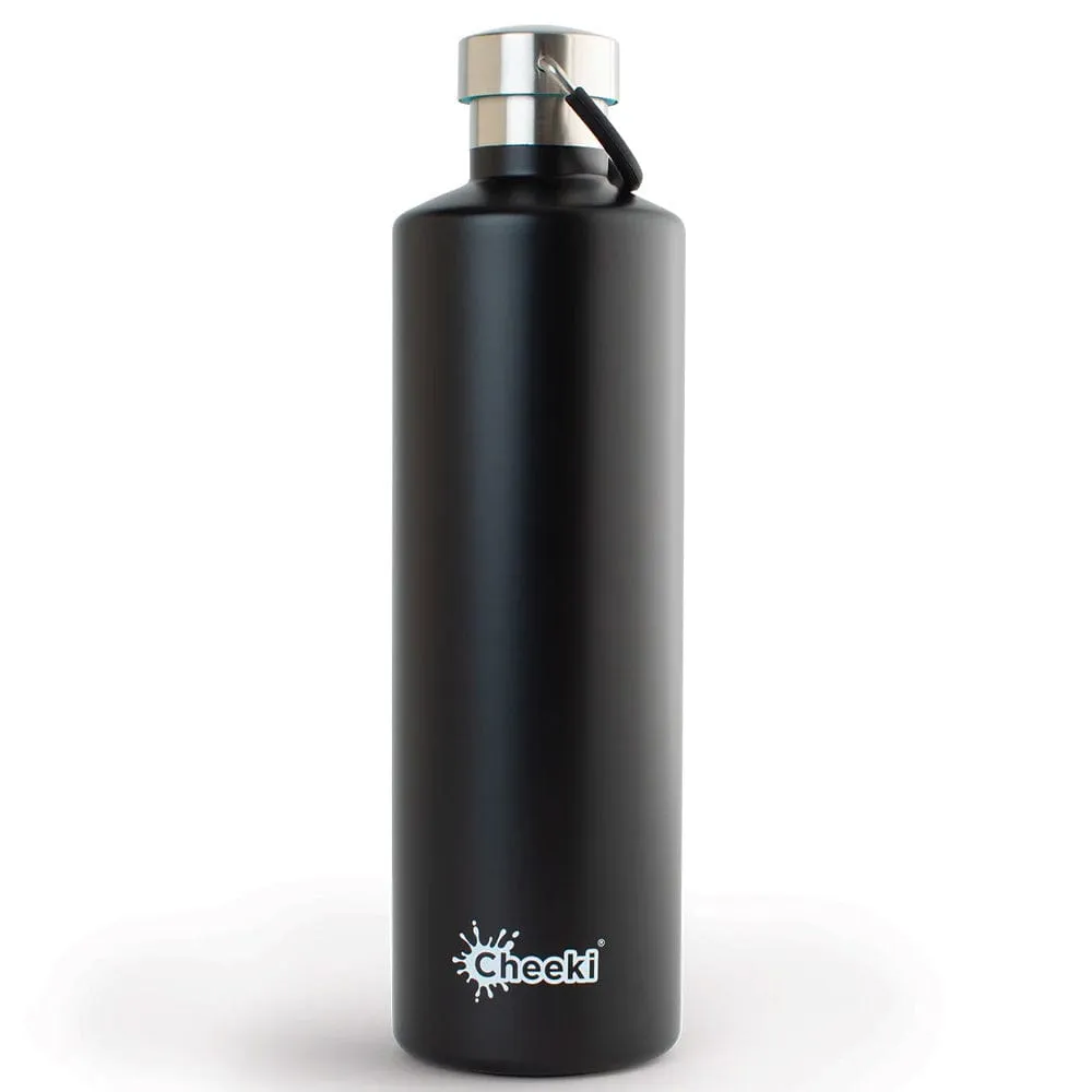 Cheeki 1 Litre Stainless Steel Insulated Bottle - Matte Black