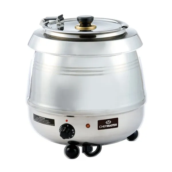 Chefmaster Cauldron Style Soup Kettle Black/Stainless Steel 10ltr