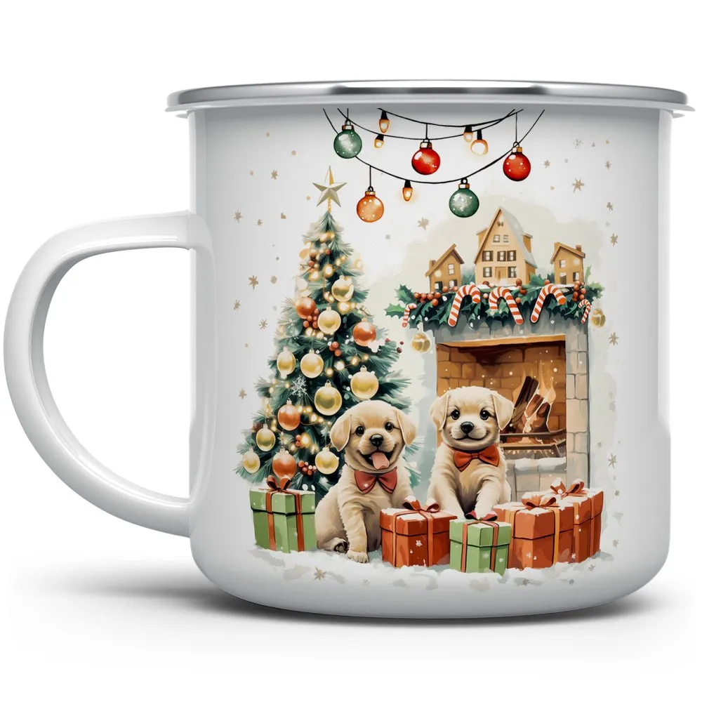 Christmas Puppies Camp Mug