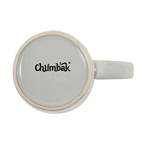 Chumbak Bahamas Leafy Tumbler Mug - Mint - Tea and Coffee Mug, Ceramic Drinking Cup, Dining and Tableware for Hot Beverages, Breakfast Mug for Home, Dishwasher and Microwave Safe, Size 3.4"x3.4"x4.5"