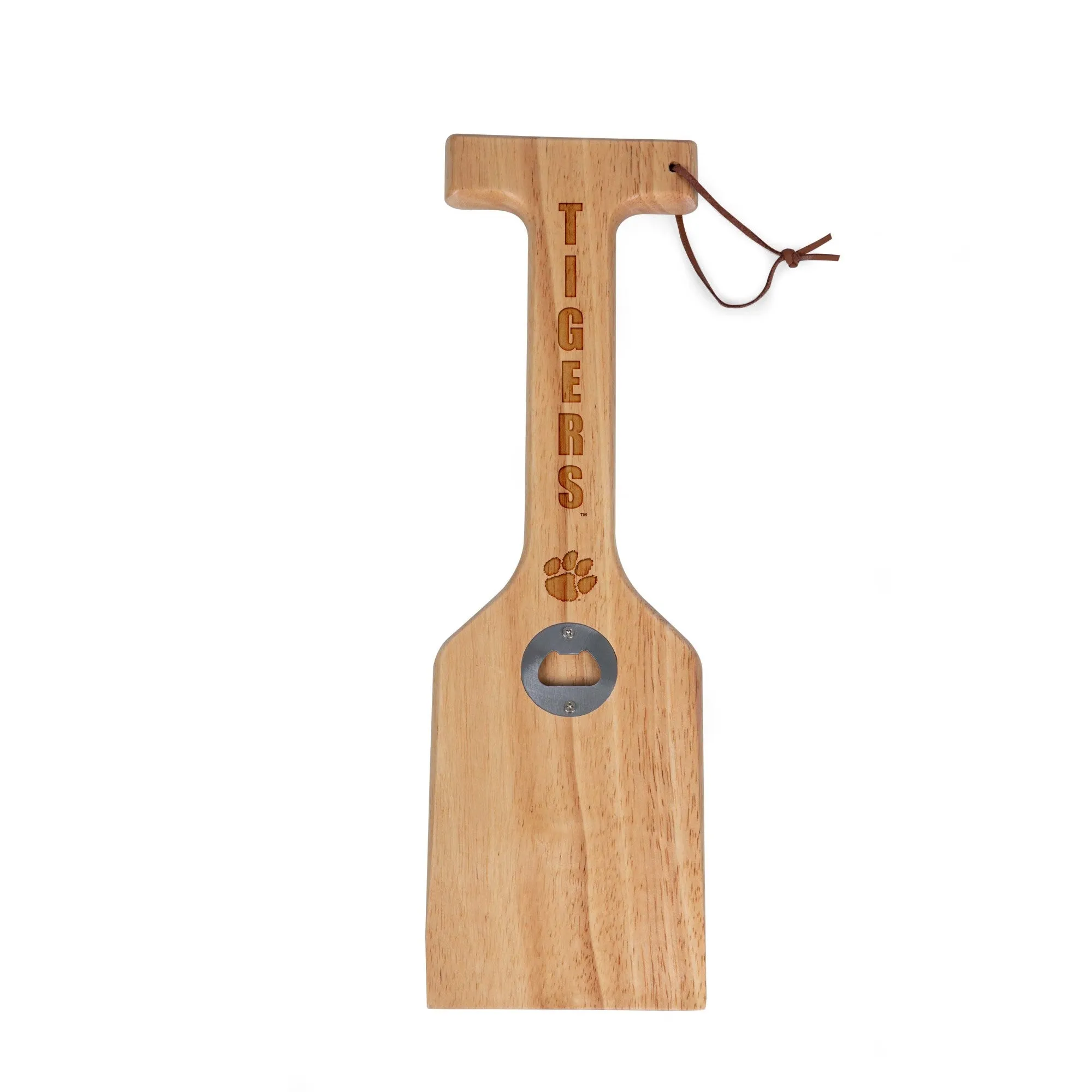 Clemson Tigers - Hardwood BBQ Grill Scraper with Bottle Opener